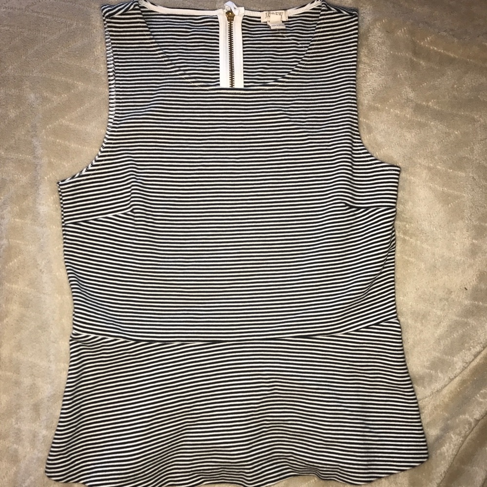 Black and white striped J. Crew top
